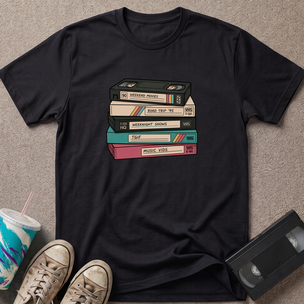 Stacked VHS Tapes T-Shirt