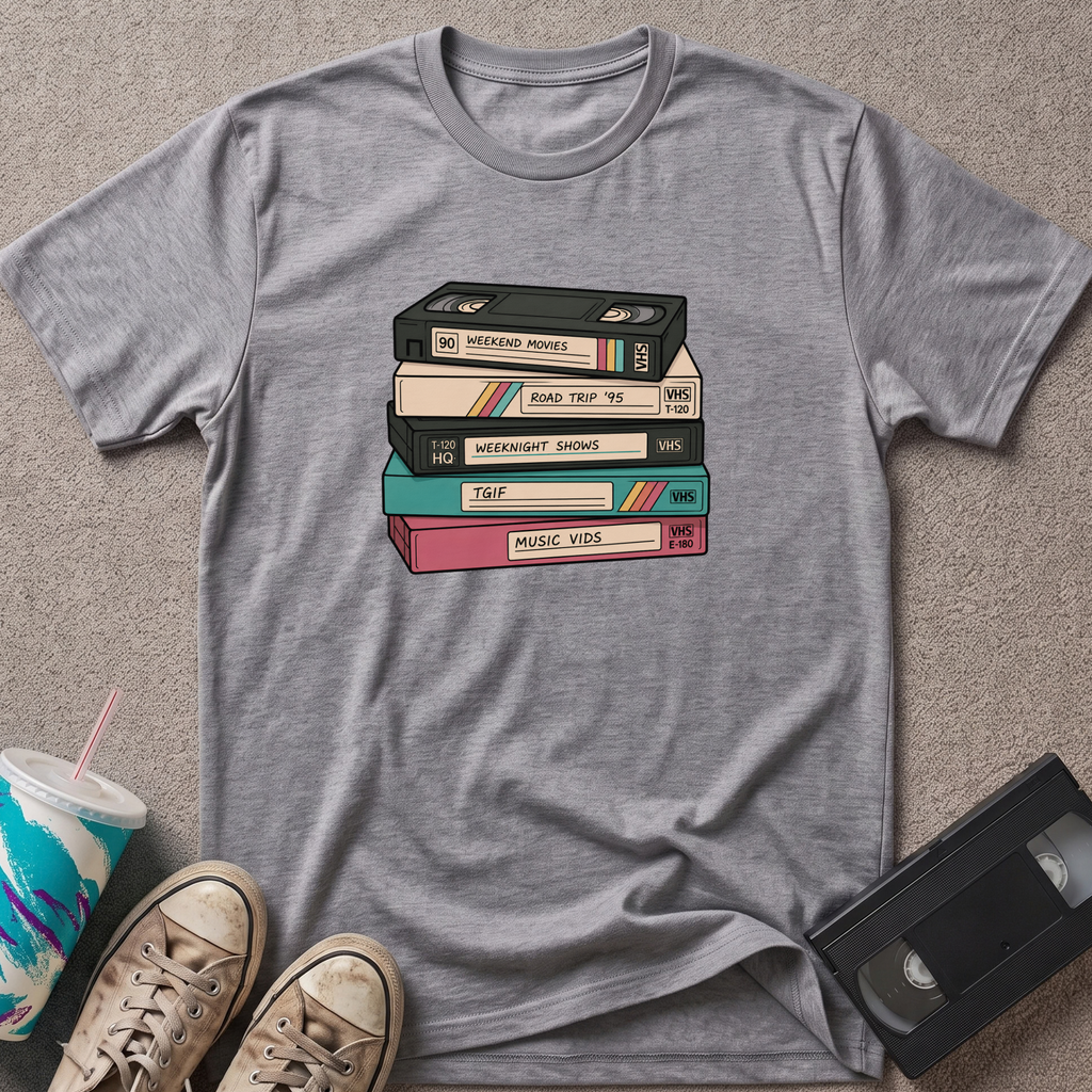 Stacked VHS Tapes T-Shirt