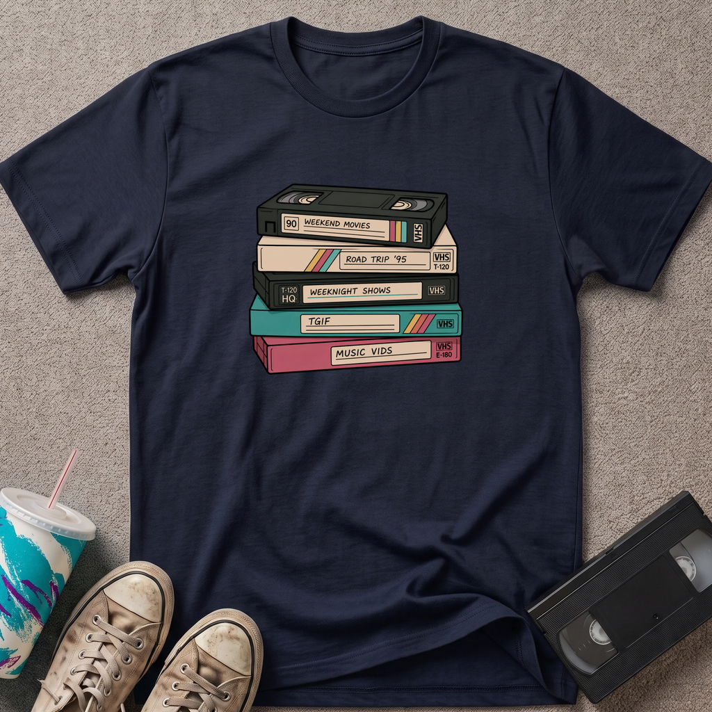 Stacked VHS Tapes T-Shirt