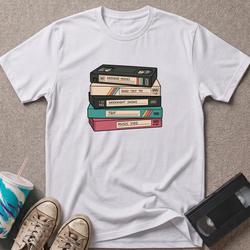 Stacked VHS Tapes T-Shirt